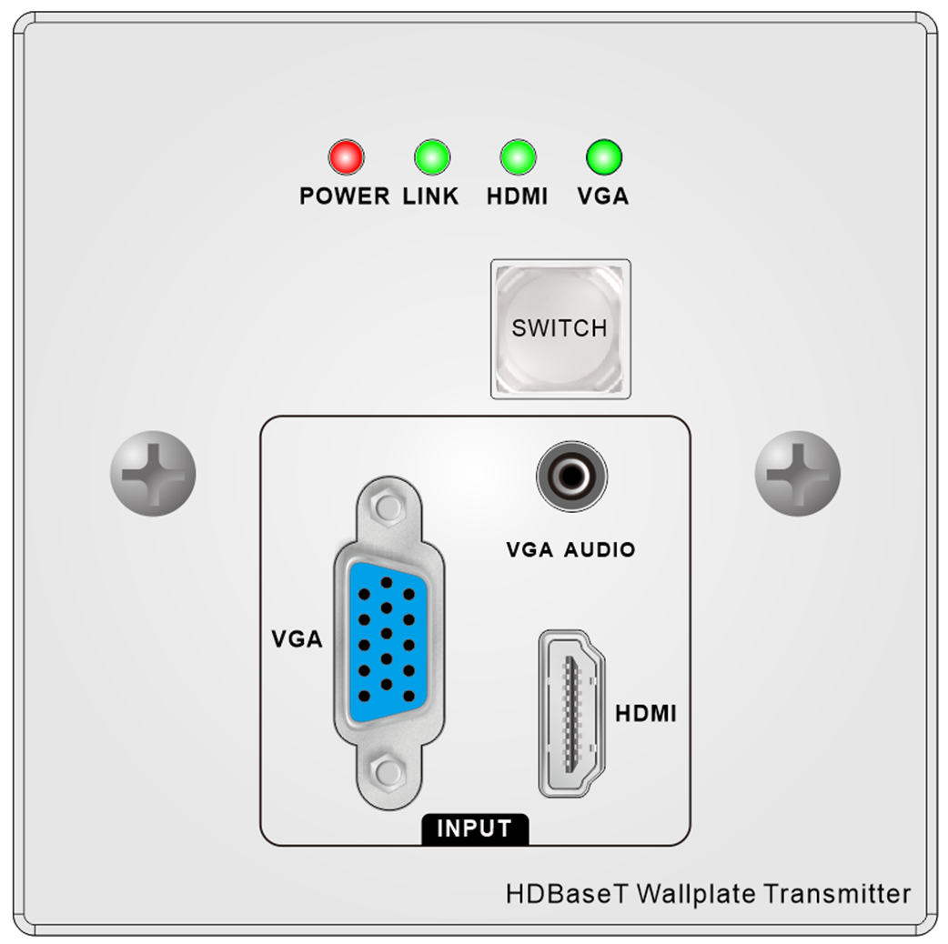 HDBT 70米HDMI +VGA墙插网传发射